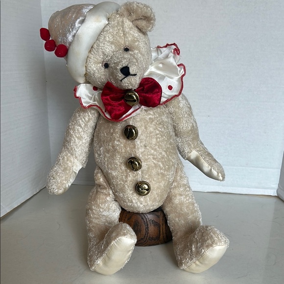 MARK ROBERTS CHRISTMAS HOLIDAY PIERROT CLOWN BEAR JOINTED JINGLE BELLS HAT - Picture 15 of 16